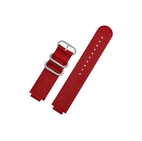 Srndsydak 24–16mm konvexes Metallring-Nylon-Uhrenarmband, passend for TIMEX Tidal T2N721 T2N720 TW2T76500 TW2T76300(Red-Silver) von Srndsydak