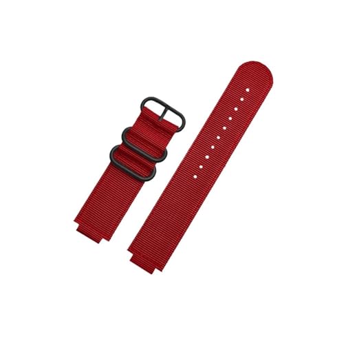 Srndsydak 24–16mm konvexes Metallring-Nylon-Uhrenarmband, passend for TIMEX Tidal T2N721 T2N720 TW2T76500 TW2T76300(Red-black) von Srndsydak