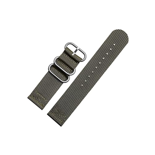 Srndsydak 24mm Sport Camouflage Nylon Herren Uhrenarmband Passend for Suunto 9 Baro 7 D5 /Spartan Outdoor Wasserdichtes Armband(A army green-Silver) von Srndsydak