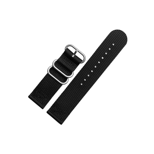 Srndsydak 24mm Sport Camouflage Nylon Herren Uhrenarmband Passend for Suunto 9 Baro 7 D5 /Spartan Outdoor Wasserdichtes Armband(A black-Silver) von Srndsydak