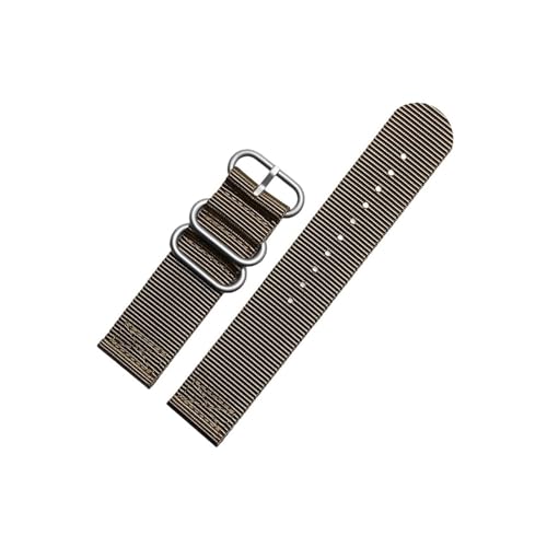 Srndsydak 24mm Sport Camouflage Nylon Herren Uhrenarmband Passend for Suunto 9 Baro 7 D5 /Spartan Outdoor Wasserdichtes Armband(A khaki-Silver) von Srndsydak