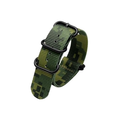 Srndsydak 24mm Sport Camouflage Nylon Herren Uhrenarmband Passend for Suunto 9 Baro 7 D5 /Spartan Outdoor Wasserdichtes Armband(B P5-black) von Srndsydak