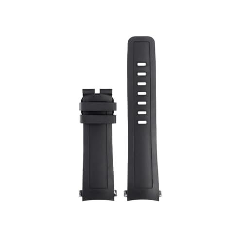 Srndsydak Fluorkautschuk-Uhrenarmband mit gebogenem Ende, passend for IWC IW356802 376705 376710 376711 376708. 22mm armband(Black no buckle) von Srndsydak