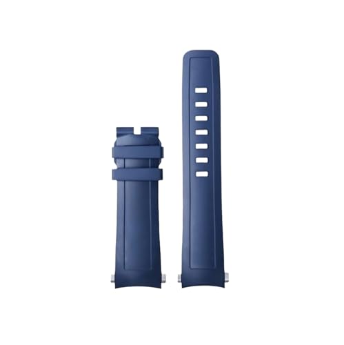 Srndsydak Fluorkautschuk-Uhrenarmband mit gebogenem Ende, passend for IWC IW356802 376705 376710 376711 376708. 22mm armband(Blue no buckle) von Srndsydak