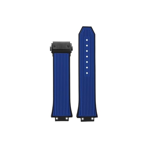 Srndsydak Gummi-Uhrenarmband passend for HUBLOT BIG BANG 441 Classic Fusion Herren-Armband und Werkzeug, 27 x 17mm(Blue black) von Srndsydak