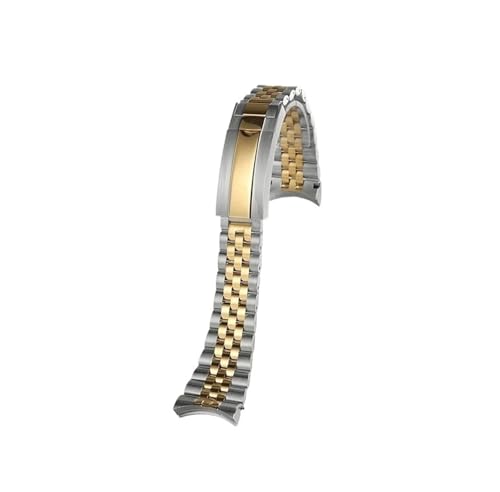 Srndsydak Herren-Metall Uhrenarmband, passend for Tudor M7941A Red Shield Little Red Flower 41mm Edelstahl-Armband(Silver Golden,Width 21mm) von Srndsydak