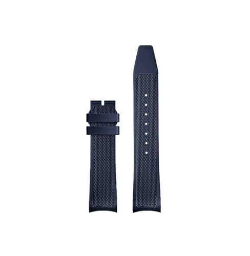 Srndsydak Herrenarmband mit gebogenem Ende, 20mm Fluorkautschuk, passend for IWC Portugal IW371607 IW371620 IW371609 Uhrenarmband(Blue-no buckle) von Srndsydak