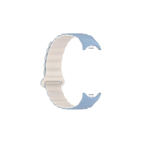 Srndsydak Mag netische Silikon Sport Uhrenarmband Passend for Xi ao m i M i Band 8(Blue Starlight) von Srndsydak