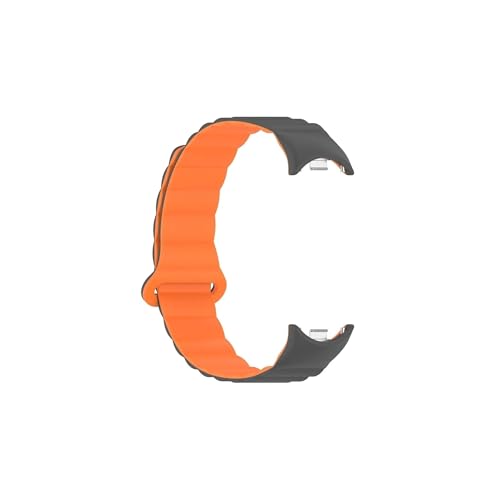 Srndsydak Mag netische Silikon Sport Uhrenarmband Passend for Xi ao m i M i Band 8(Grey Orange) von Srndsydak