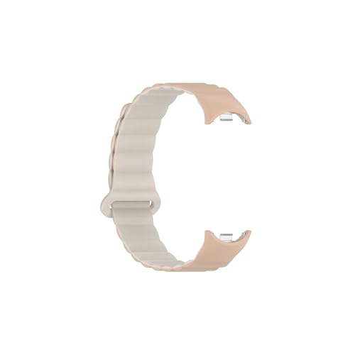 Srndsydak Mag netische Silikon Sport Uhrenarmband Passend for Xi ao m i M i Band 8(Light brown white) von Srndsydak