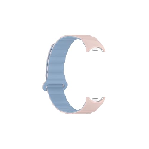 Srndsydak Mag netische Silikon Sport Uhrenarmband Passend for Xi ao m i M i Band 8(Pink Blue) von Srndsydak