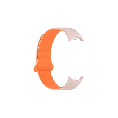 Srndsydak Mag netische Silikon Sport Uhrenarmband Passend for Xi ao m i M i Band 8(Pink Orange) von Srndsydak