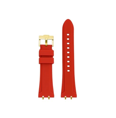 Srndsydak Metall Adapter Männer Modifizierte Wasserdichte Silikon Armband Passend for Tudor Royal M28600 M28603 41mm(Red-gold pin buckle) von Srndsydak