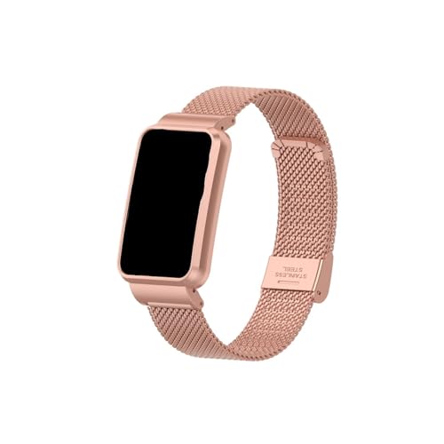 Srndsydak Metall-Edelstahlarmband passend for Xi ao m i Mi Band 7 Pro(Rose Red) von Srndsydak
