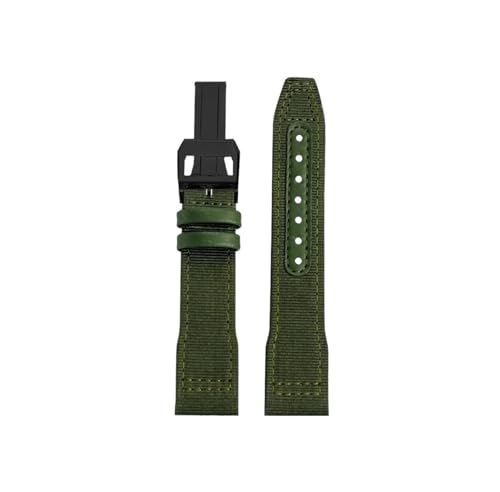 Srndsydak Nylon-Uhrenarmband passend for IWC Pilot Mark 18 Spitfire Kampfjet Portugal IW377714 IW327004 IW377709 IW388101(A-Army Green Black,22mm) von Srndsydak