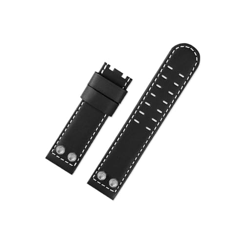 Srndsydak Passend for Hamilton Khaki Field H78646733 H78626583,22mm 24mm Freizeit-Business-Echtleder-Uhrenarmband(B Black silver-no buckle,22mm) von Srndsydak