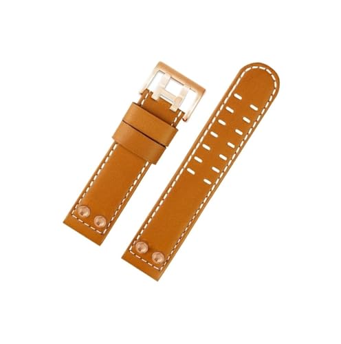 Srndsydak Passend for Hamilton Khaki Field H78646733 H78626583,22mm 24mm Freizeit-Business-Echtleder-Uhrenarmband(B brown Rose gold,24mm) von Srndsydak