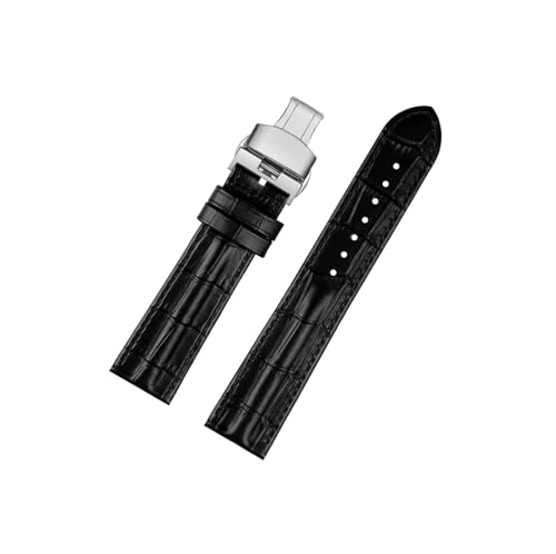 Srndsydak Passend for Hamilton Khaki Field Jazzmaster Leder Uhrenarmband H32705551 H32625555 H32705521 20mm 22mm(A Black-Steel,20x18mm) von Srndsydak