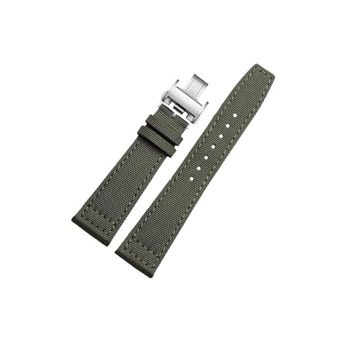 Srndsydak Passend for Longines Pioneer Sports Series Armband L3.810/L3.820 Canvas 20mm 21mm 22mm Herren Lederboden Uhrenarmband(Army Green-folding,22mm) von Srndsydak