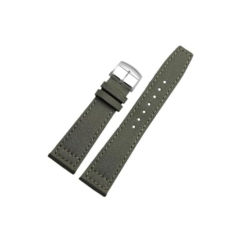 Srndsydak Passend for Longines Pioneer Sports Series Armband L3.810/L3.820 Canvas 20mm 21mm 22mm Herren Lederboden Uhrenarmband(Army Green-pin buckle,20mm) von Srndsydak