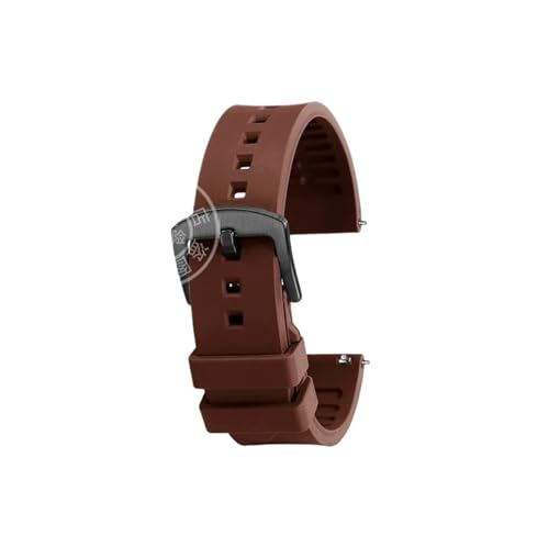 Srndsydak Passend for Rolex Water Ghost/Breitling/Citizen/Omega 20mm 21mm 22mm 24mm Fluorkautschuk-Armband Stahlschnalle(Brown-black pin buckle,Width 20mm) von Srndsydak