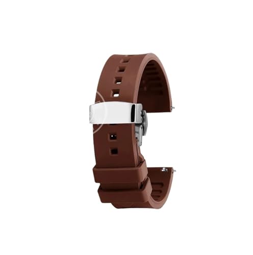 Srndsydak Passend for Rolex Water Ghost/Breitling/Citizen/Omega 20mm 21mm 22mm 24mm Fluorkautschuk-Armband Stahlschnalle(Brown-steel Folding buckle,Width 22mm) von Srndsydak