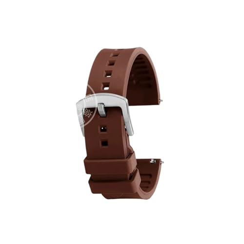 Srndsydak Passend for Rolex Water Ghost/Breitling/Citizen/Omega 20mm 21mm 22mm 24mm Fluorkautschuk-Armband Stahlschnalle(Brown-steel pin buckle,Width 20mm) von Srndsydak