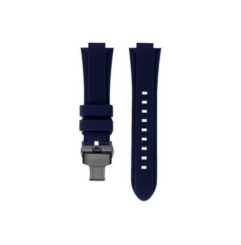 Srndsydak Passend for Timex T2N721 T2N720 T2N739, wasserdichtes Silikon-Armband, Edelstahl-Schnalle(Blue-Black Folding) von Srndsydak