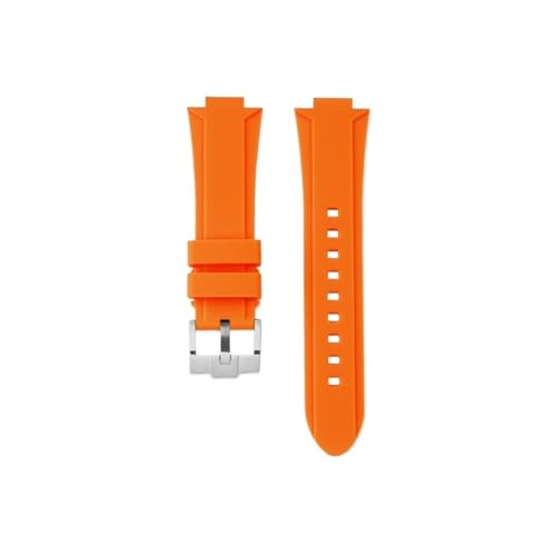 Srndsydak Passend for Timex T2N721 T2N720 T2N739, wasserdichtes Silikon-Armband, Edelstahl-Schnalle(Orange-silver pin buckle) von Srndsydak