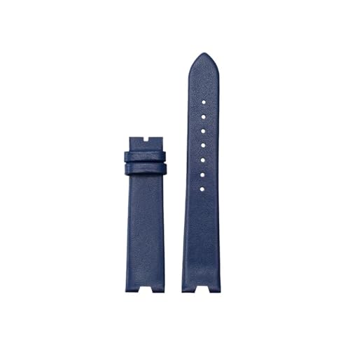 Srndsydak Passend for Versace Uhr SCI080016 SCI070016 Damen V-förmiges gekerbtes dünnes Leder Uhrenarmband 18mm(Dark Blue no buckle) von Srndsydak