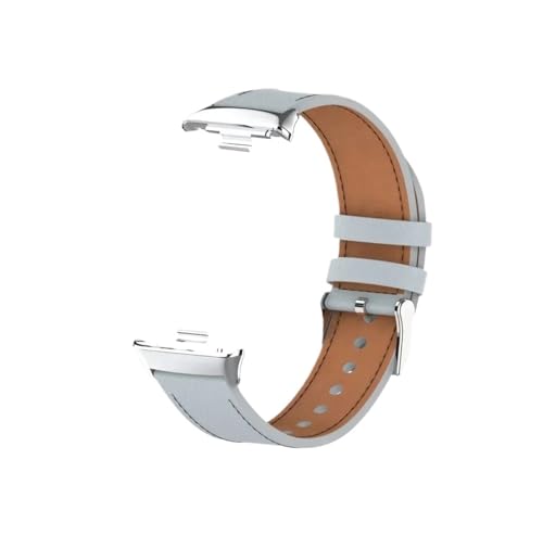 Srndsydak Weiches Leder-Uhrenarmband, passend for Xi ao m i M i Band 9 8 Pro/Red m i Watch 4 5(Grey,For M i Band 9 Pro) von Srndsydak