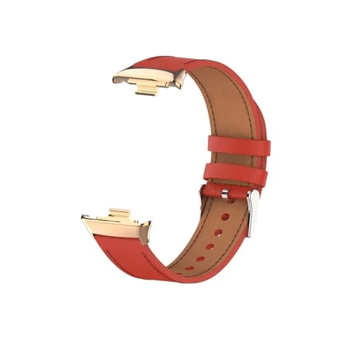 Srndsydak Weiches Leder-Uhrenarmband, passend for Xi ao m i M i Band 9 8 Pro/Red m i Watch 4 5(Red,For M i Band 8 Pro) von Srndsydak