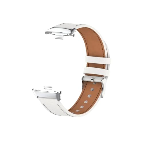 Srndsydak Weiches Leder-Uhrenarmband, passend for Xi ao m i M i Band 9 8 Pro/Red m i Watch 4 5(White,For Red m i 4/5) von Srndsydak