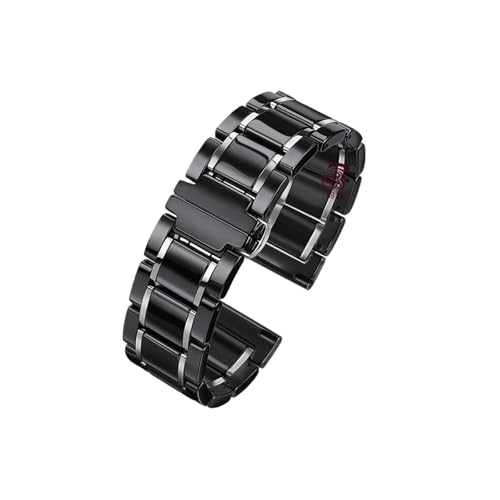 Uhrenarmband aus Keramikstahl, passend for Huawei Watch GT5 41mm 46mm PRO 42mm/Ultimate Herren Damen Armband(Black steel 2,For GT5 PRO 42mm) von Srndsydak