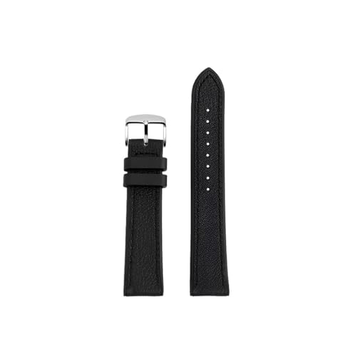 Uhrenarmband aus Schafsleder mit Gummiboden, passend for Tudor/Longines/Rolex/Tissot/MIDO/Breitling 20mm 22mm armband(Black-silver,22mm) von Srndsydak