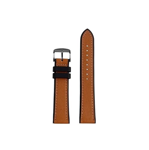 Uhrenarmband aus Schafsleder mit Gummiboden, passend for Tudor/Longines/Rolex/Tissot/MIDO/Breitling 20mm 22mm armband(Brown-Black,20mm) von Srndsydak