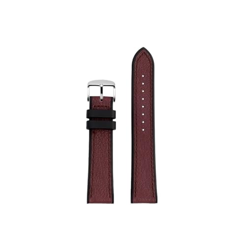 Uhrenarmband aus Schafsleder mit Gummiboden, passend for Tudor/Longines/Rolex/Tissot/MIDO/Breitling 20mm 22mm armband(Red black-silver,20mm) von Srndsydak