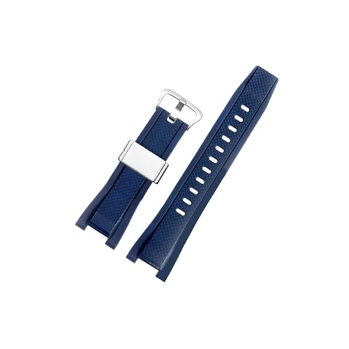 Uhrenarmband aus Silikonkautschuk, passend for Casio G-SHOCK GST-210 GST-b100 S110 GST-W300 410 210 400G S130 S310 S330(Steel ring blue silver buckle) von Srndsydak