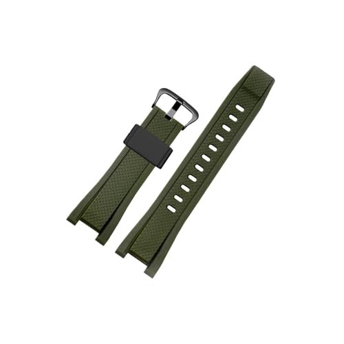 Uhrenarmband aus Silikonkautschuk, passend for Casio G-SHOCK GST-210 GST-b100 S110 GST-W300 410 210 400G S130 S310 S330(Steel ring green black buckle) von Srndsydak