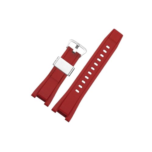 Uhrenarmband aus Silikonkautschuk, passend for Casio G-SHOCK GST-210 GST-b100 S110 GST-W300 410 210 400G S130 S310 S330(Steel ring red silver buckle) von Srndsydak