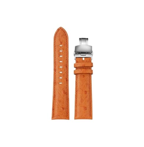 Weiches Rindsleder 20mm 22mm Armband passend for Tissot/Omega/IWC Herren Uhrenarmband Zubehör(Orange brown-Folding,20mm) von Srndsydak