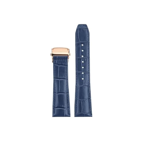 Weiches Rindsleder 20mm 22mm Uhrenarmband passend for MAURICE LACROIX Eliros(Blue-rose gold,Width 22mm) von Srndsydak