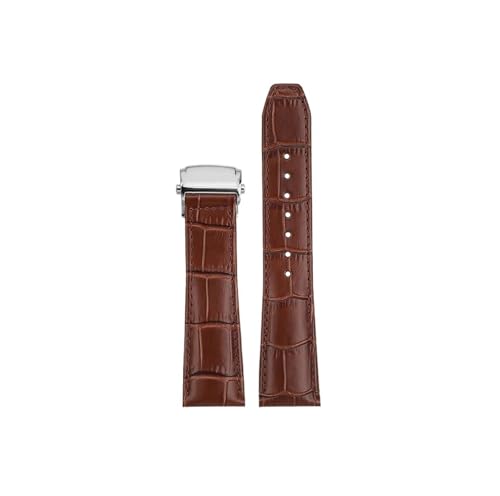 Weiches Rindsleder 20mm 22mm Uhrenarmband passend for MAURICE LACROIX Eliros(Brown-Silver,Width 20mm) von Srndsydak