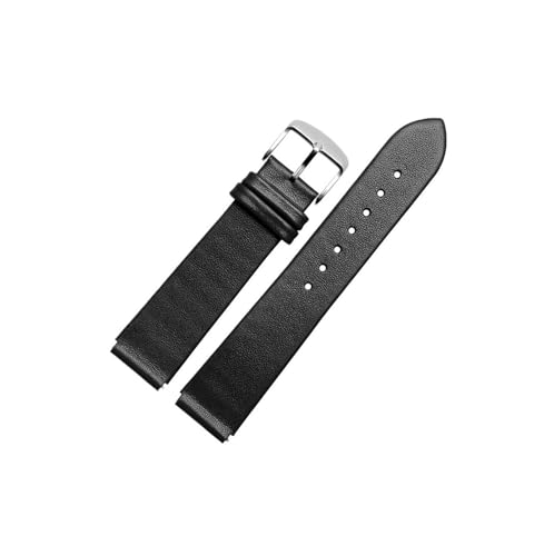Weiches Rindsleder-Uhrenarmband, passend for Huawei B2 B3 B5 B6, for Herren und Damen, modisches Armband, Zubehör(Black-silver pin buckle,18mm for B5) von Srndsydak