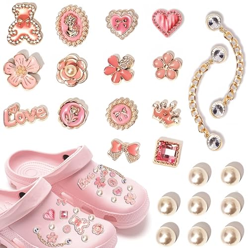Schuhanstecker Crocs Charms, 24 Stück Crocs Pins Glitzer Schuhschmuck crocs Anstecker Abnehmbare PVC Shoe Charms DIY Stecker Set für Mädchen Kinder Frauen Erwachsene, Blume Herzchen Bären Perlen Schuhanstecker Crocs Charms, 24 Stück Crocs Pins Glitzer Schuhschmuck crocs Anstecker Abnehmbare PVC Shoe Charms DIY Stecker Set für Mädchen Kinder Frauen Erwachsene, Blume Herzchen Bären Perlen von Srwoyze