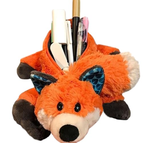 Kawaii-Federmäppchen, 20 cm großes, süßes Fuchs-Federmäppchen, Flauschiges Plüsch- mit Reißverschluss, Cartoon-Tier- für Schul- und Bürobedarf Kawaii-Federmäppchen, 20 cm großes, süßes Fuchs-Federmäppchen, Flauschiges Plüsch- mit Reißverschluss, Cartoon-Tier- für Schul- und Bürobedarf von Ssguopte