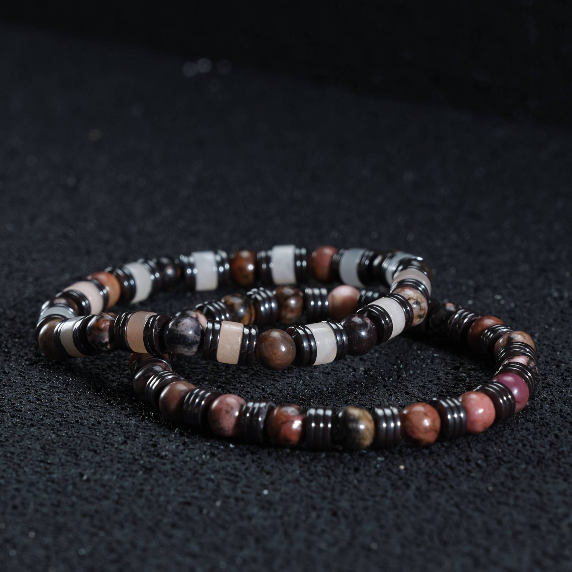 Herren-Set Aus 2 Kristall-Armbändern, Hämatit - Und Sonnenstein-Armband, Zierliche Perlenarmband-Set, Sommerschmuck, Geschenk Für Ihn von SsilhoutteGemstoneTR