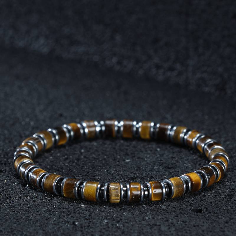 Zertifiziertes Tigerauge - Und Hämatitarmband Für Herren, Natursteinarmband Perlen, Kristallarmbänder Weihnachtsgeschenk, Herrenschmuckarmband von SsilhoutteGemstoneTR