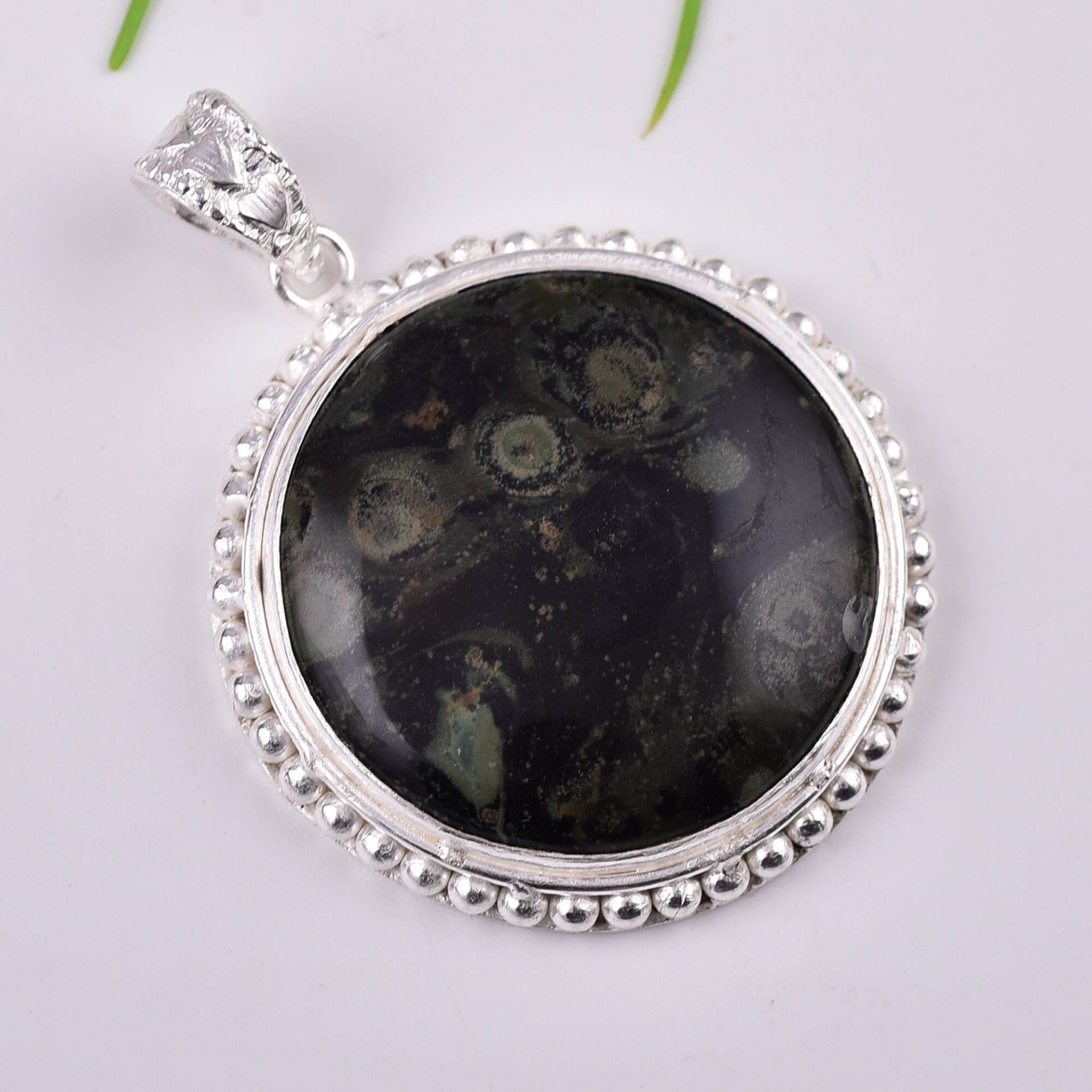 Attraktiver Kambaba Jaspis 925 Sterling Silber Anhänger; Runde Form - Handmade Schmuck; Geschenk Für Sie; Edelstein-Anhänger; Kostenloser Versand Attraktiver Kambaba Jaspis 925 Sterling Silber Anhänger; Runde Form - Handmade Schmuck; Geschenk Für Sie; Edelstein-Anhänger; Kostenloser Versand von SsonasCreation