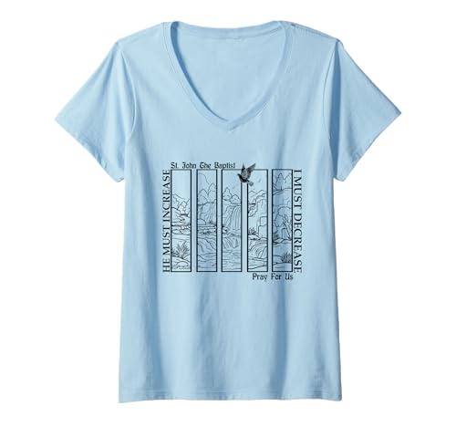 Damen Johannes der Täufer: Spirituelle Führung und Inspiration T-Shirt mit V-Ausschnitt Damen Johannes der Täufer: Spirituelle Führung und Inspiration T-Shirt mit V-Ausschnitt von St John The Baptist Iconography Art History